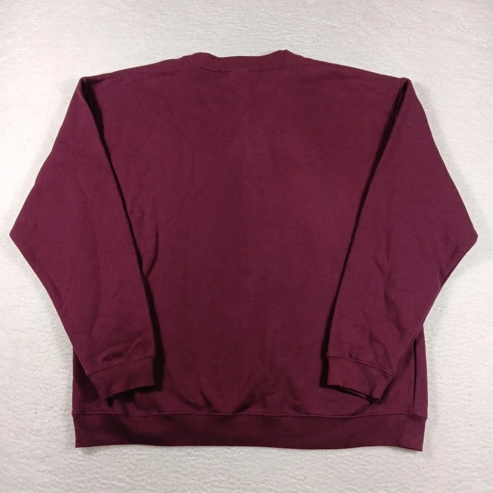 Vintage Adidas Sweatshirt Mens XL Red Crewneck Oversized Boxy Y2K Deadstock